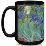 Irises (Van Gogh) 15 Oz Coffee Mug - Black