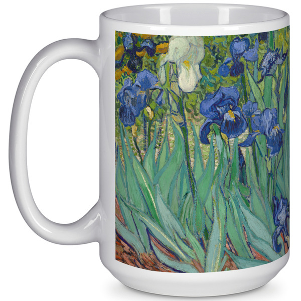 Custom Irises (Van Gogh) 15 Oz Coffee Mug - White