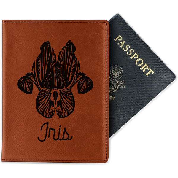 Custom Irises (Van Gogh) Passport Holder - Faux Leather - Single Sided