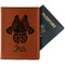 Irises (Van Gogh) Cognac Leather Passport Holder With Passport - Main