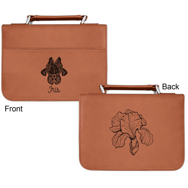 Irises (Van Gogh) Cognac Leatherette Bible Covers - Small Double Sided Apvl