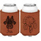 Irises (Van Gogh) Cognac Leatherette Can Sleeve - Double Sided Front and Back