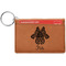 Irises (Van Gogh) Cognac Leatherette Keychain ID Holders - Front Credit Card
