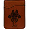 Irises (Van Gogh) Cognac Leatherette Phone Wallet close up