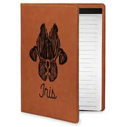 Irises (Van Gogh) Leatherette Portfolio with Notepad - Small - Double Sided