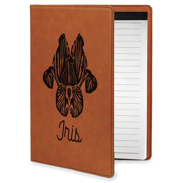 Custom Irises (Van Gogh) Leatherette Portfolio with Notepad - Small - Double Sided