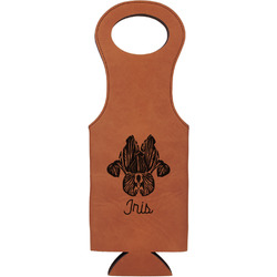 Irises (Van Gogh) Leatherette Wine Tote - Double Sided