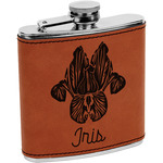 Irises (Van Gogh) Leatherette Wrapped Stainless Steel Flask