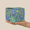 Irises (Van Gogh) Cube Favor Gift Box - On Hand - Scale View