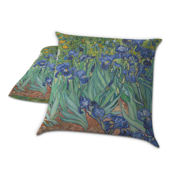 Irises (Van Gogh) Decorative Pillow Case - TWO