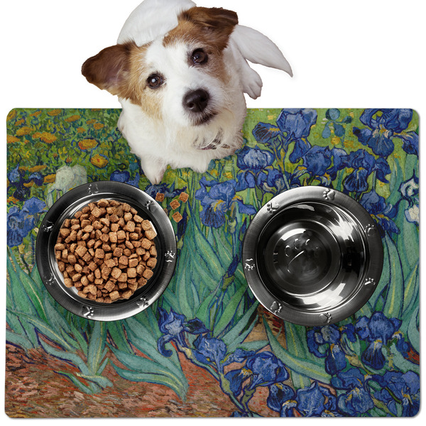 Custom Irises (Van Gogh) Dog Food Mat - Medium