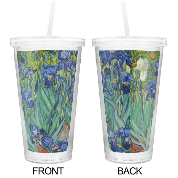 Irises (Van Gogh) Double Wall Tumbler with Straw - Approval