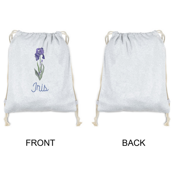 Irises (Van Gogh) Drawstring Backpacks - Sweatshirt Fleece - Single Sided - APPROVAL