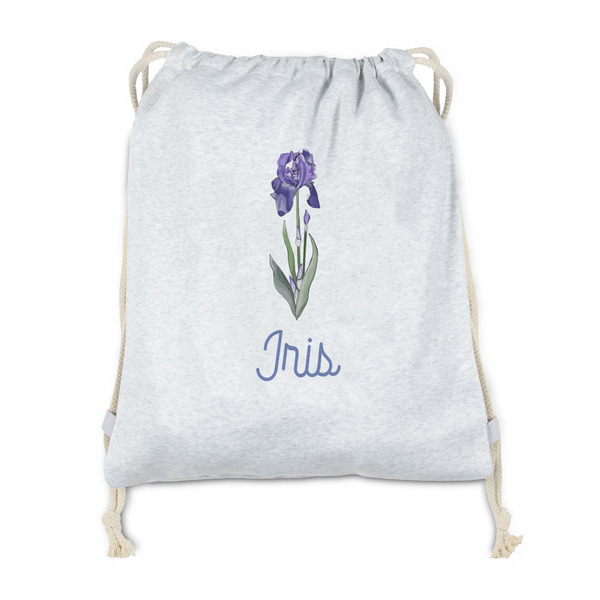 Custom Irises (Van Gogh) Drawstring Backpack - Sweatshirt Fleece