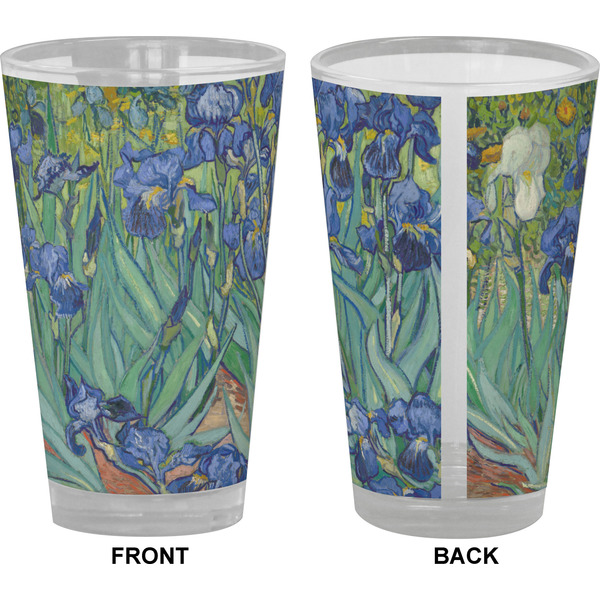 Irises (Van Gogh) Pint Glass - Full Color - Front & Back Views
