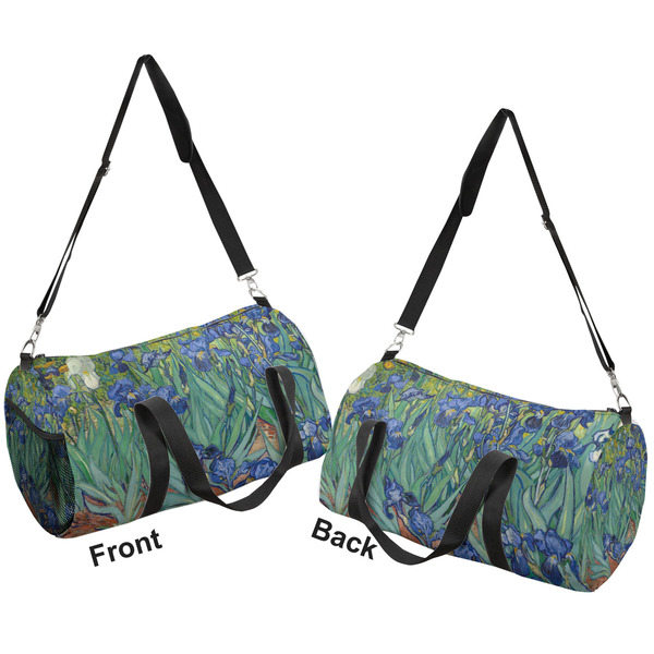 Irises (Van Gogh) Duffle bag large front and back sides