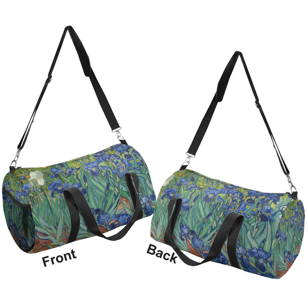 Irises (Van Gogh) Duffle bag small front and back sides
