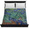 Irises (Van Gogh) Duvet Cover - Queen - On Bed - No Prop