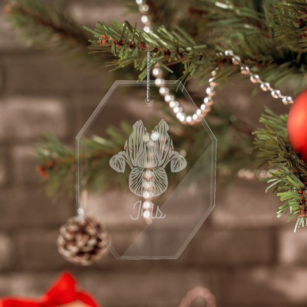 Irises (Van Gogh) Engraved Glass Ornaments - Octagon (Lifestyle)
