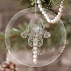 Irises (Van Gogh) Engraved Glass Ornament