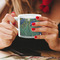 Irises (Van Gogh) Espresso Cup - 6oz (Double Shot) LIFESTYLE (Woman hands cropped)