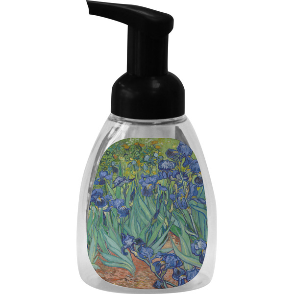 Custom Irises (Van Gogh) Foam Soap Bottle - Black