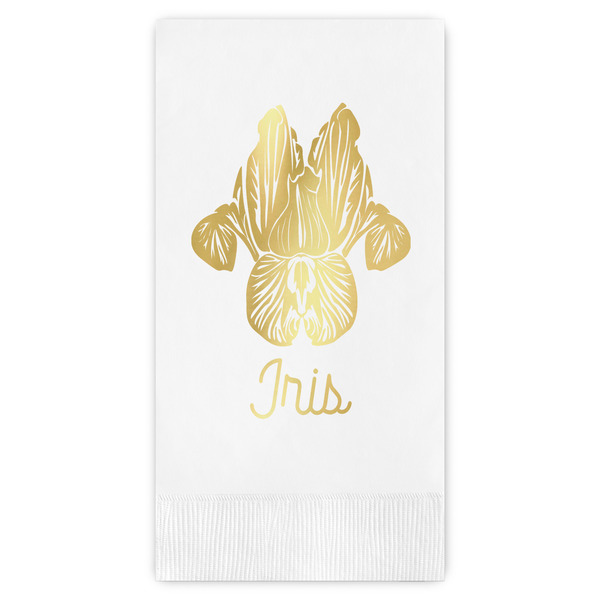 Custom Irises (Van Gogh) Guest Napkins - Foil Stamped