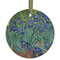 Irises (Van Gogh) Flat Glass Ornament - Round