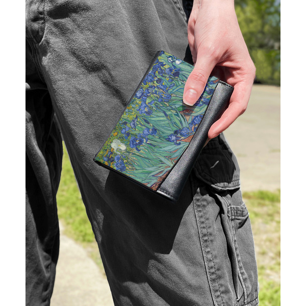 Irises (Van Gogh) Genuine Leather Womens Wallet - In Context