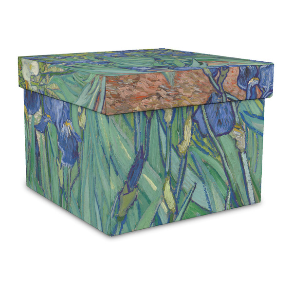Custom Irises (Van Gogh) Gift Box with Lid - Canvas Wrapped - Large
