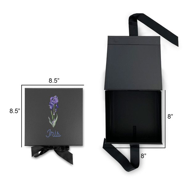 Irises (Van Gogh) Gift Boxes with Magnetic Lid - Black - Open & Closed