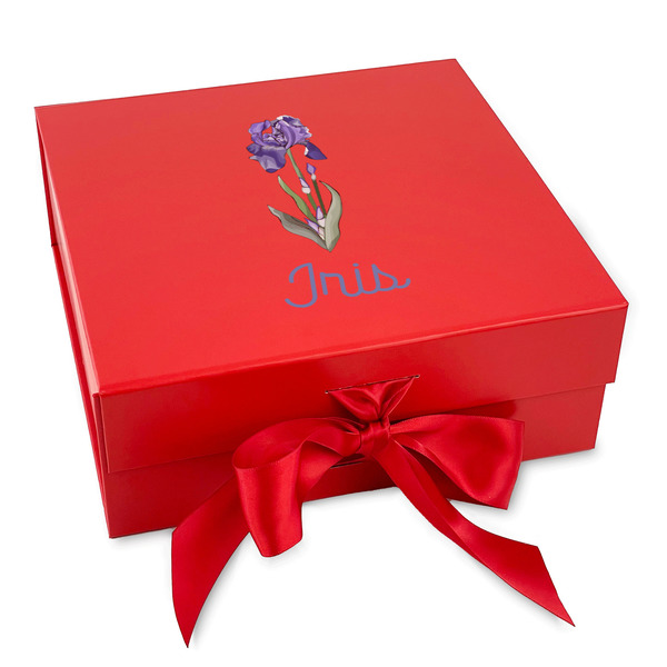 Custom Irises (Van Gogh) Gift Box with Magnetic Lid - Red