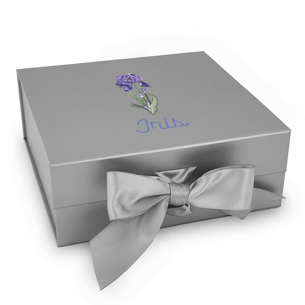 Custom Irises (Van Gogh) Gift Box with Magnetic Lid - Silver