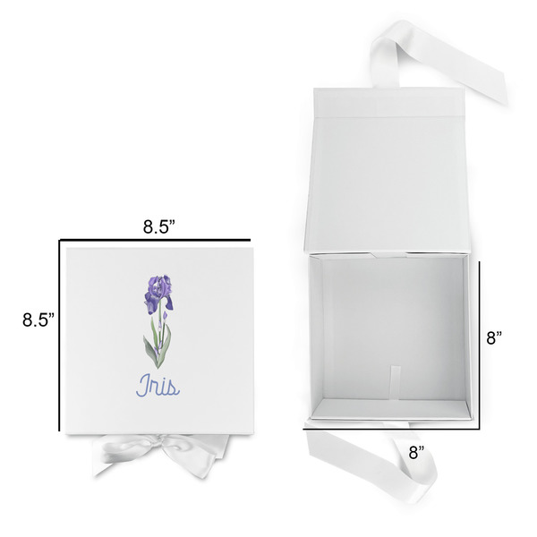 Irises (Van Gogh) Gift Boxes with Magnetic Lid - White - Open & Closed