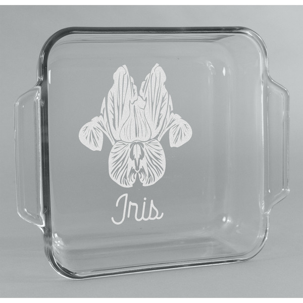 Custom Irises (Van Gogh) Glass Cake Dish - 8in x 8in