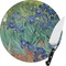 Irises (Van Gogh) Round Glass Cutting Board - Medium