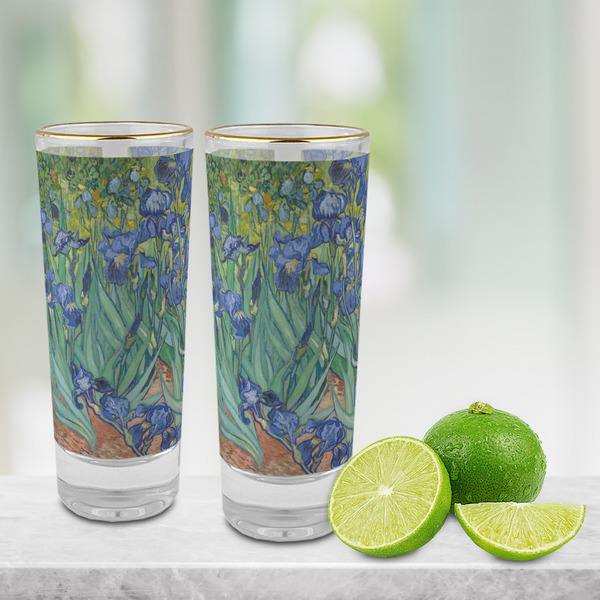 Irises (Van Gogh) Glass Shot Glass - 2 oz - LIFESTYLE