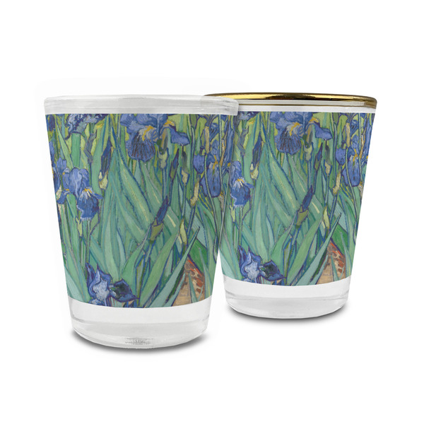 Custom Irises (Van Gogh) Glass Shot Glass - 1.5 oz