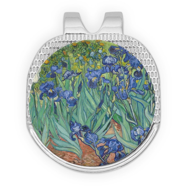 Custom Irises (Van Gogh) Golf Ball Marker - Hat Clip - Silver
