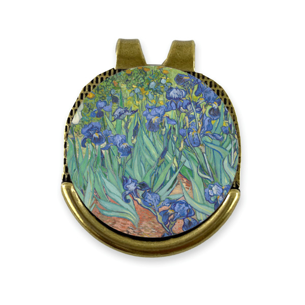 Custom Irises (Van Gogh) Golf Ball Marker - Hat Clip - Gold