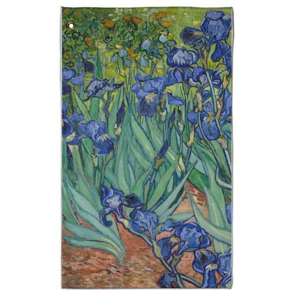 Custom Irises (Van Gogh) Golf Towel - Poly-Cotton Blend