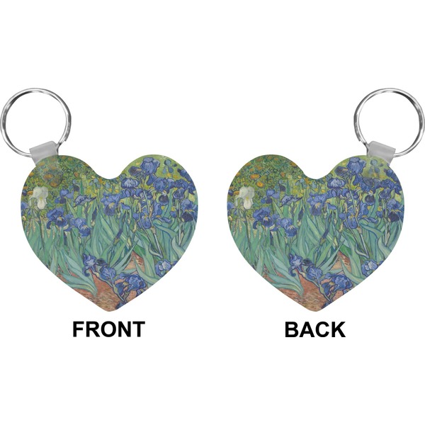 Irises (Van Gogh) Heart Keychain (Front + Back)