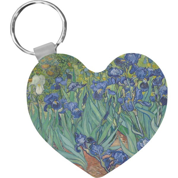 Custom Irises (Van Gogh) Heart Plastic Keychain