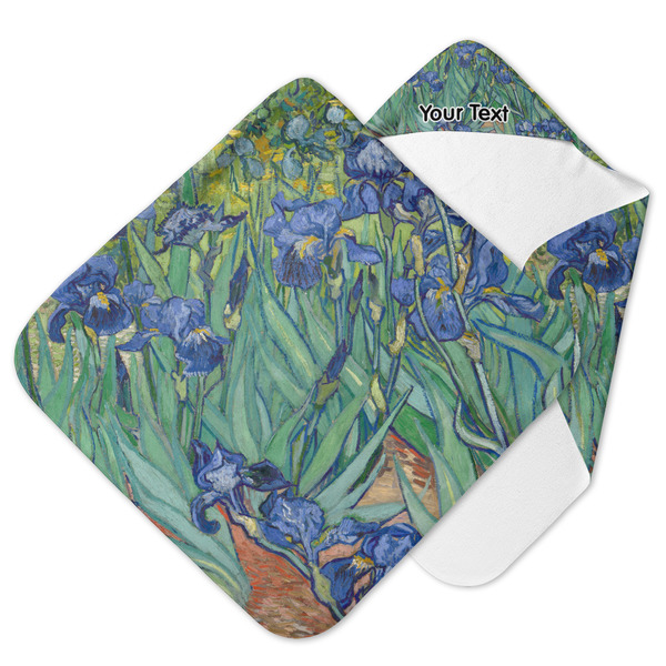 Custom Irises (Van Gogh) Hooded Baby Towel