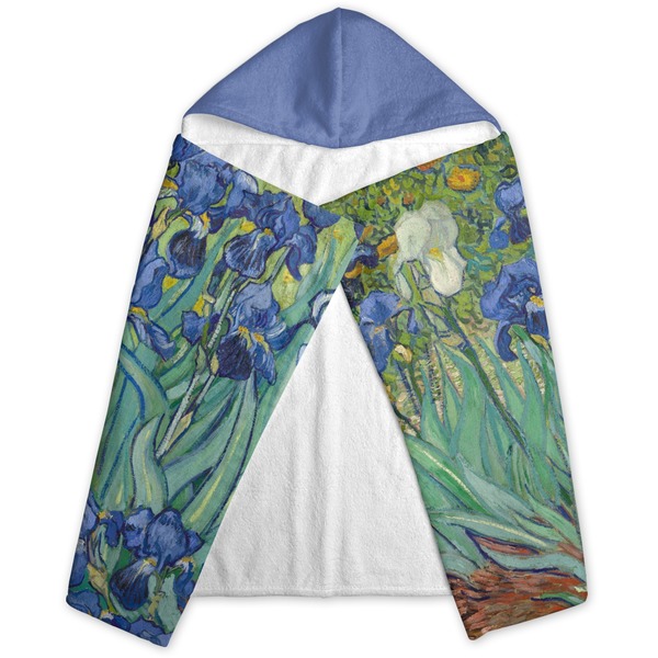 Irises (Van Gogh) Hooded Towel - Folded