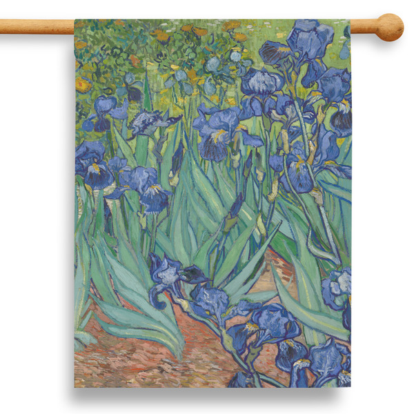 Custom Irises (Van Gogh) 28" House Flag - Single Sided