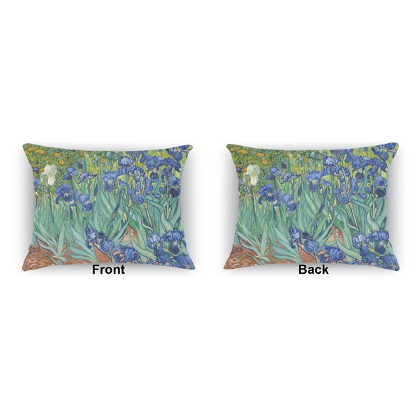 Irises (Van Gogh) Indoor Rectangular Burlap Pillow (Front and Back)