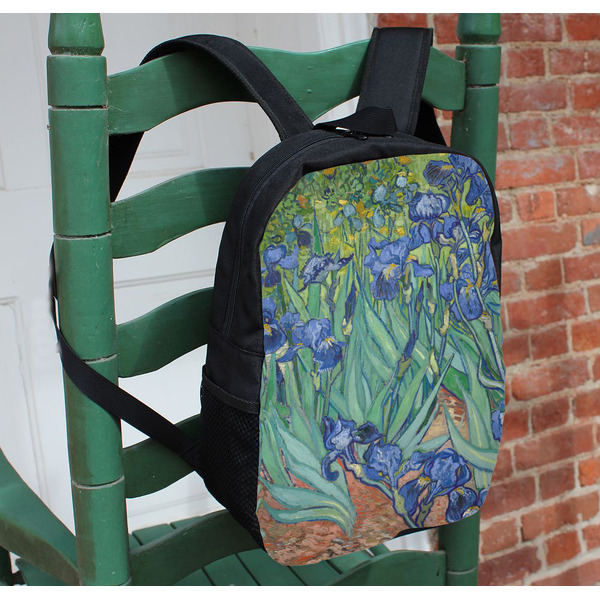 Irises (Van Gogh) Kids Backpack - In Context