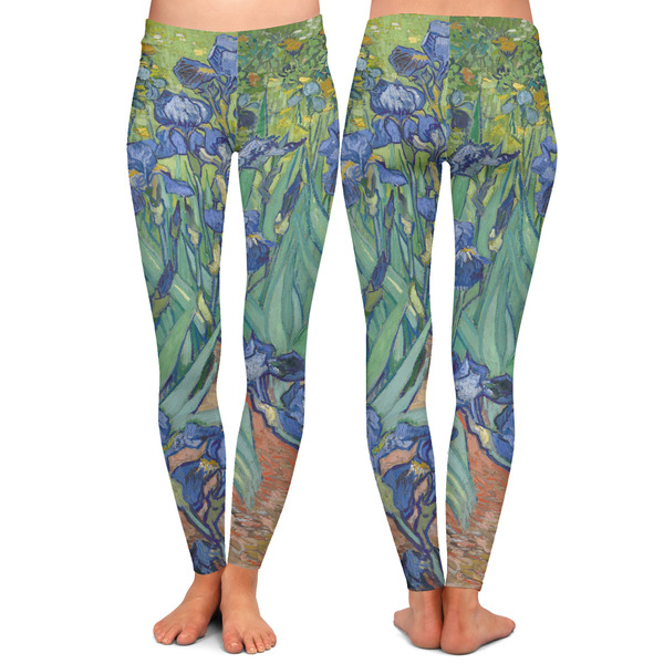 Irises (Van Gogh) Ladies Leggings - Front and Back