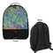 Irises (Van Gogh) Large Backpack - Black - Front & Back View